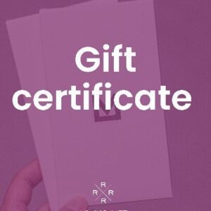 A person holding up a gift certificate.